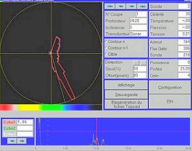 Visualisation sur ordinateur d'une galerie miniere par reconnaissance sonar