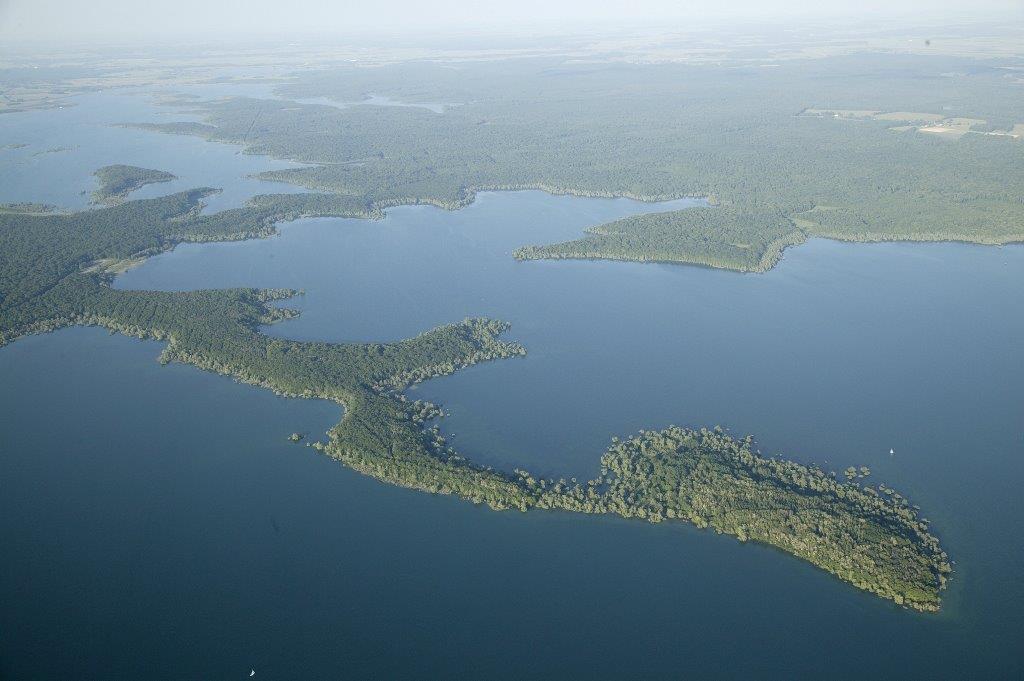 Vue aérienne de la réserve