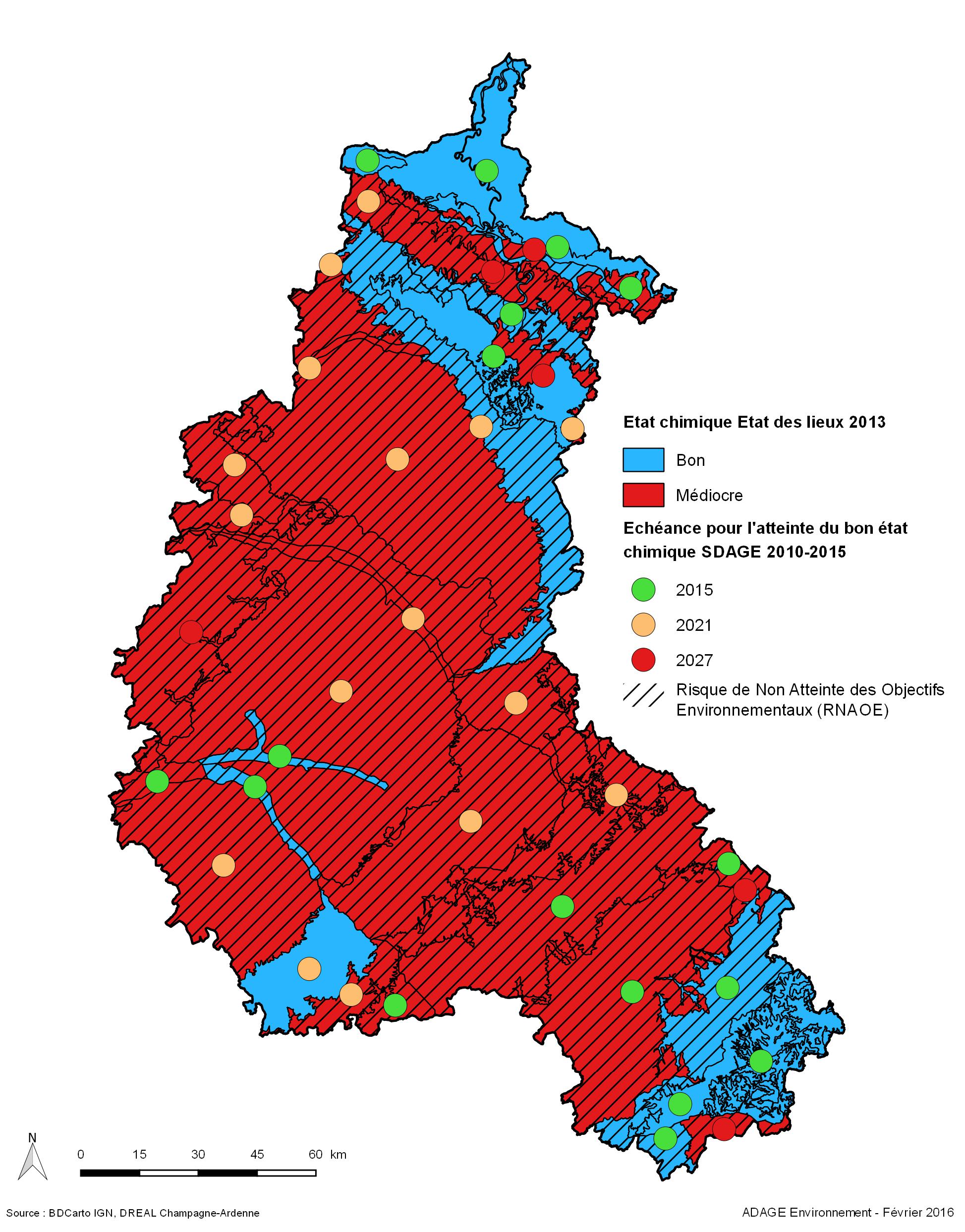 Etat chimique des masses d'eau souterraines (Etat des lieux actualisé en 2015)
