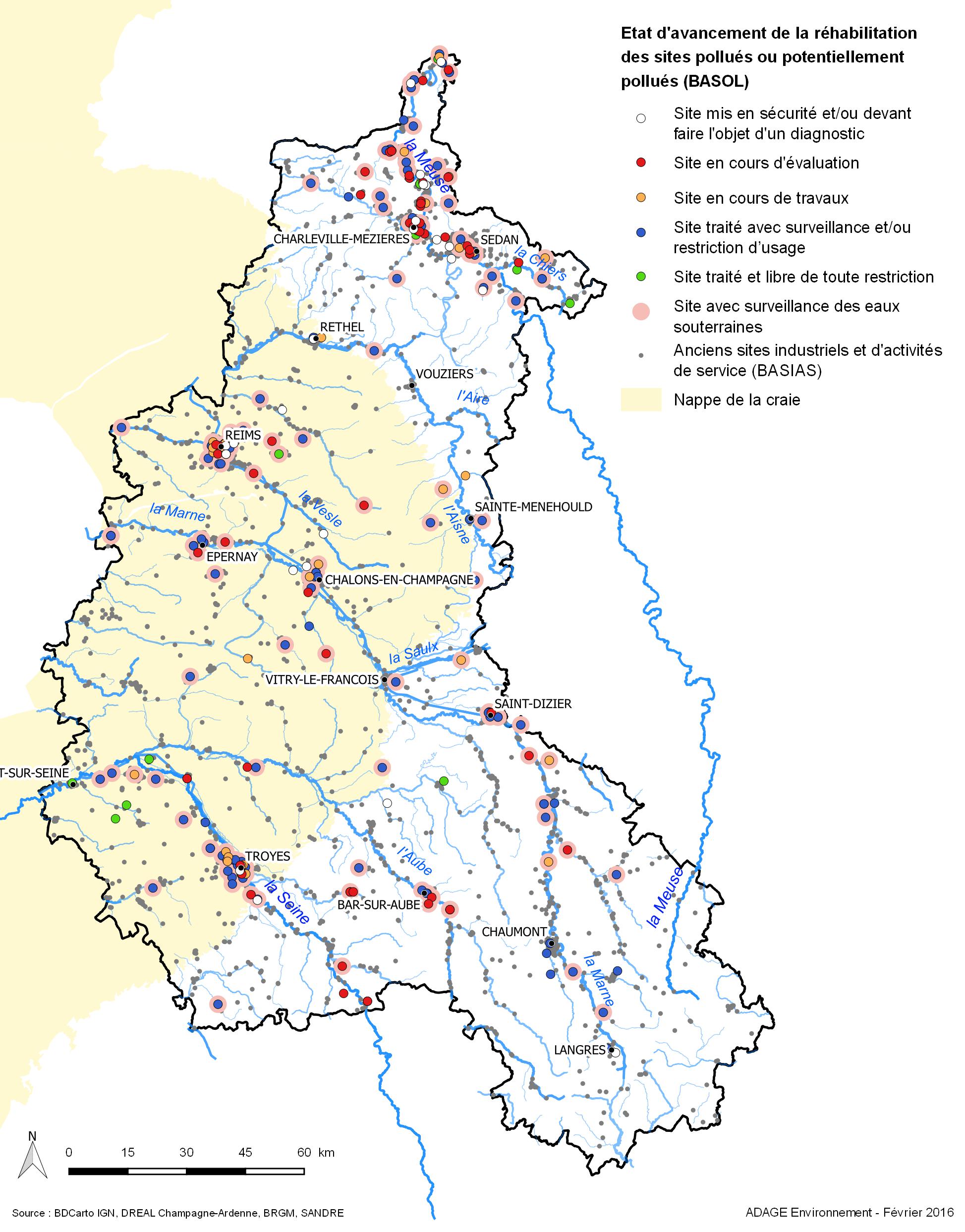 Sites et sols pollués ou potentiellement pollués (BASOL)