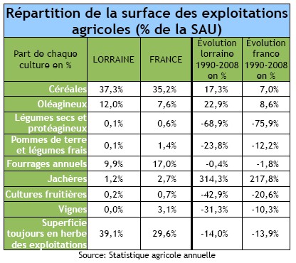 Les cultures en Lorraine