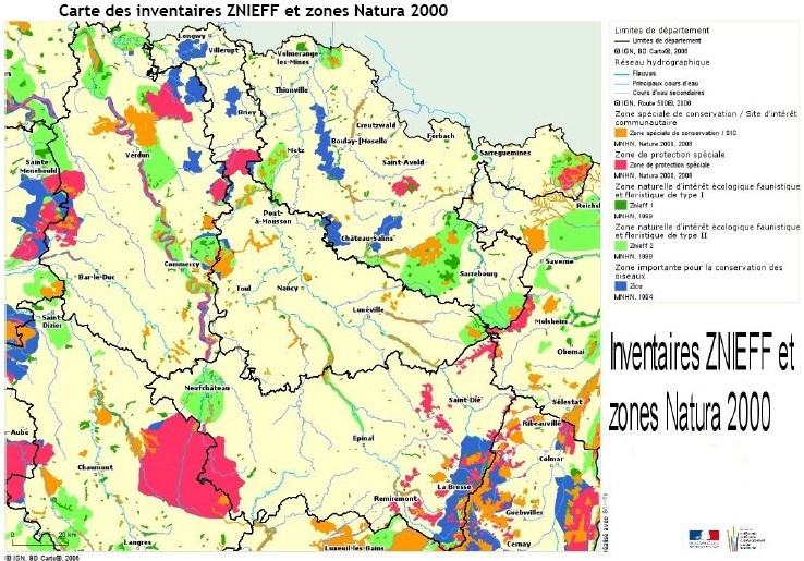 Inventaires ZNIEFF et zones Natura 2000