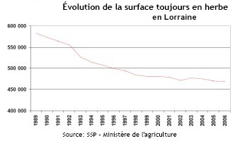 Evolution de la surface en herbe