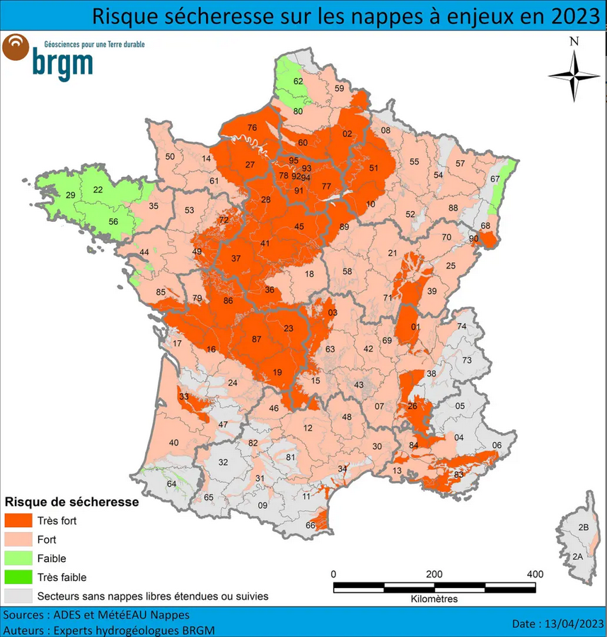 carte risques sécheresse